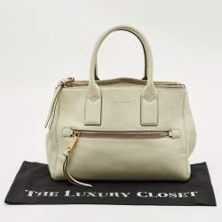 Pre Owned Marc Jacobs Off White Leather Gotham North South Tote