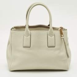 Pre Owned Marc Jacobs Off White Leather Gotham North South Tote
