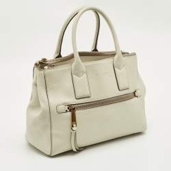 Pre Owned Marc Jacobs Off White Leather Gotham North South Tote