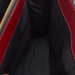 Pre Owned Marc Jacobs Dark Red Saffiano Leather Little Big Shot Tote