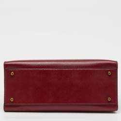 Pre Owned Marc Jacobs Dark Red Saffiano Leather Little Big Shot Tote