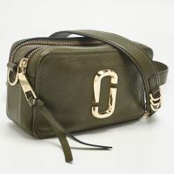 Pre Owned Marc Jacobs Olive Green Leather The Softshot 21 Camera Bag