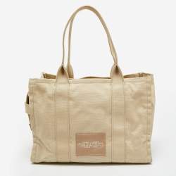 Pre Owned Marc Jacobs Beige Canvas Large The Tote Bag