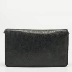 Pre Owned Marc Jacobs Black Leather Flap Crossbody Bag