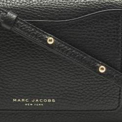 Pre Owned Marc Jacobs Black Leather Flap Crossbody Bag