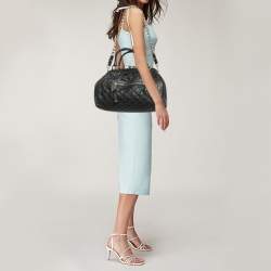 Pre Owned Marc Jacobs Black Quilted Leather Stam Satchel