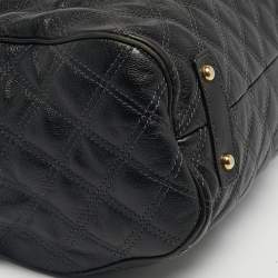 Pre Owned Marc Jacobs Black Quilted Leather Stam Satchel