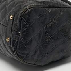 Pre Owned Marc Jacobs Black Quilted Leather Stam Satchel