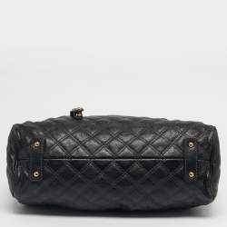 Pre Owned Marc Jacobs Black Quilted Leather Stam Satchel