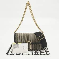 مملوكة مسبقًا Marc Jacobs The Monogram J Marc Mini Black Fabric Shoulder Bag