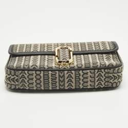 مملوكة مسبقًا Marc Jacobs The Monogram J Marc Mini Black Fabric Shoulder Bag