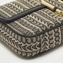 مملوكة مسبقًا Marc Jacobs The Monogram J Marc Mini Black Fabric Shoulder Bag