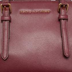 Pre Owned حقيبة ساتشل مارك جاكوبس ليتل بيغ شوت جلد عنابي