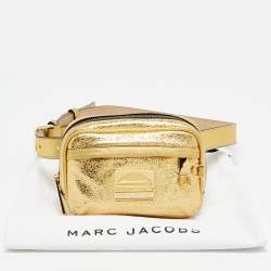 مملوكة مسبقًا Marc Jacobs Gold Crinkled Leather Sport Belt Bag