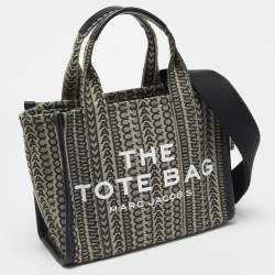 Pre Owned حقيبة يد مارك جاكوبس جاكار رمادي/أسود شعار صغير