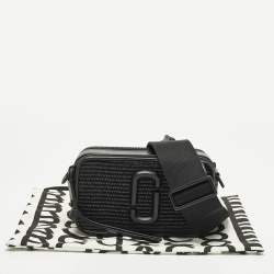 Pre Owned حقيبة كروس مارك جاكوبس سناب شوت كاميرا جلد لامع كريمي/أسود