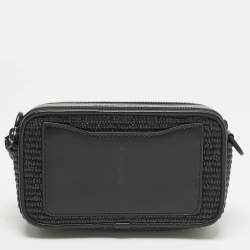 Pre Owned حقيبة كروس مارك جاكوبس سناب شوت كاميرا جلد لامع كريمي/أسود