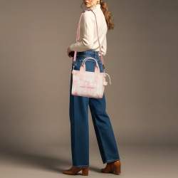 Pre Owned حقيبة يد صغيرة مارك جاكوبس "ذا توت" قماش وردي مصبوغ بالأربطة