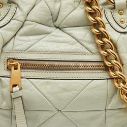 مملوكة مسبقًا Marc Jacobs Stam Pale Green Leather Satchel