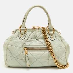 مملوكة مسبقًا Marc Jacobs Stam Pale Green Leather Satchel