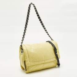 Pre Owned Marc Jacobs The Pillow Yellow/Black Leather Shoulder Bag
