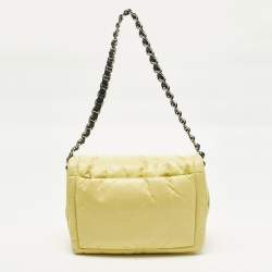 Pre Owned Marc Jacobs The Pillow Yellow/Black Leather Shoulder Bag