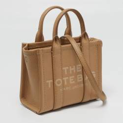 Pre Owned Marc Jacobs The Tote Tan Leather Crossbody Bag