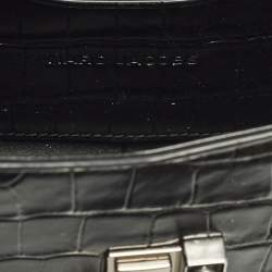 مملوكة مسبقًا Marc Jacobs St. Marc Black Croc Embossed Leather Convertible Clutch