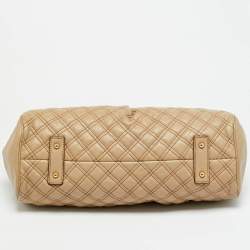 Pre Owned حقيبة ساتشيل مارك جاكوبس إيست ويست "ستام" جلد بيج مبطن 