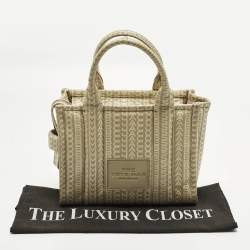 Pre Owned حقيبة يد توتس مارك جاكوبس الجلد المحفور البيج الصغيرة