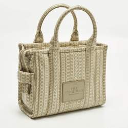 Pre Owned حقيبة يد توتس مارك جاكوبس الجلد المحفور البيج الصغيرة