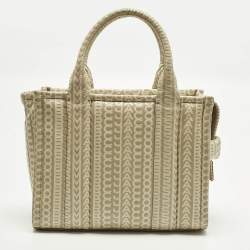 Pre Owned حقيبة يد توتس مارك جاكوبس الجلد المحفور البيج الصغيرة