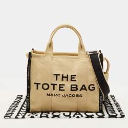 Pre Owned حقيبة يد مارك جاكوبس ذي توت قماش بيج/أسود متوسطة