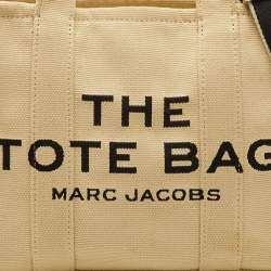 Pre Owned حقيبة يد مارك جاكوبس ذي توت قماش بيج/أسود متوسطة