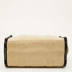 Pre Owned حقيبة يد مارك جاكوبس ذي توت قماش بيج/أسود متوسطة