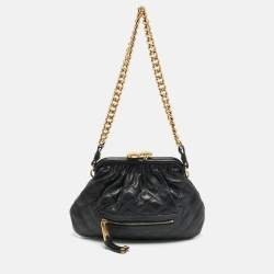 Pre Owned Marc Jacobs Little Stam Black Quilted Leather Shoulder Bag