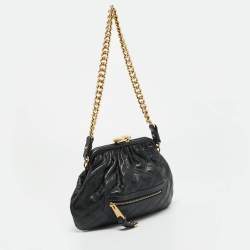 Pre Owned Marc Jacobs Little Stam Black Quilted Leather Shoulder Bag