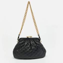 Pre Owned Marc Jacobs Little Stam Black Quilted Leather Shoulder Bag