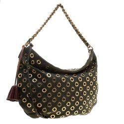 Pre Owned Marc Jacobs Green Leather Eyelet Nomad Shoulder Bag