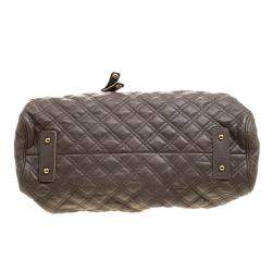 Pre Owned Marc Jacobs Dark Beige Quilted Leather Stam Shoulder Bag