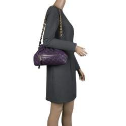 Pre Owned Marc Jacobs Purple Leather Mini Stam Shoulder Bag