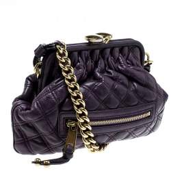 Pre Owned Marc Jacobs Purple Leather Mini Stam Shoulder Bag