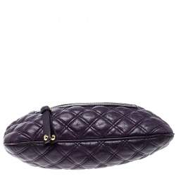 Pre Owned Marc Jacobs Purple Leather Mini Stam Shoulder Bag