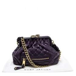 Pre Owned Marc Jacobs Purple Leather Mini Stam Shoulder Bag
