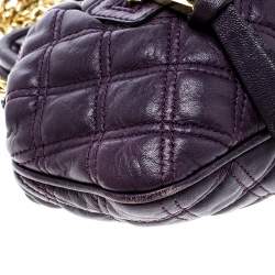 Pre Owned Marc Jacobs Purple Leather Mini Stam Shoulder Bag