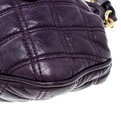 Pre Owned Marc Jacobs Purple Leather Mini Stam Shoulder Bag