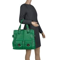 Pre Owned Marc Jacobs Green Leather Stella Tote