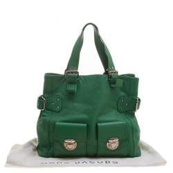 Pre Owned Marc Jacobs Green Leather Stella Tote