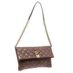 Pre Owned Marc Jacobs Brown Quilted Leather Eugenie Clutch