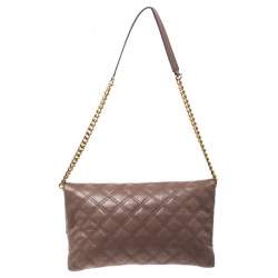 Pre Owned Marc Jacobs Brown Quilted Leather Eugenie Clutch